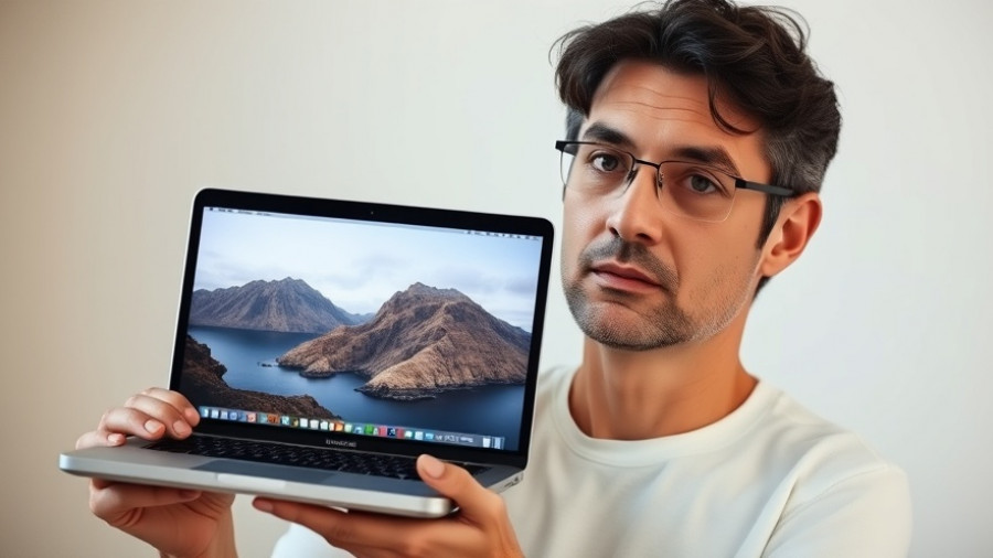 Apple MacBook Pro 14 Zoll M5 Test being demonstrated by a person.