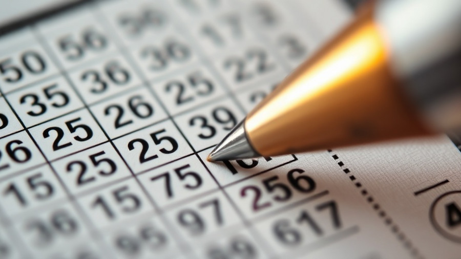 Close-up pen marking numbers on lottery ticket, Lottozahlen vom 1. November 2025.