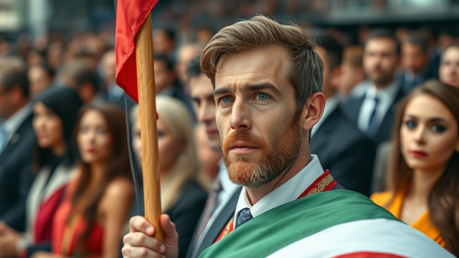 Asyl in Deutschland für polnischen Kampfsportler. Man at formal event with flag.