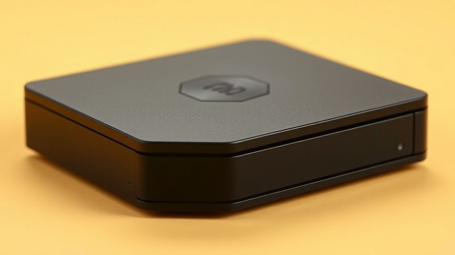 Modern external DVD drive with hexagonal pattern, light yellow backdrop.