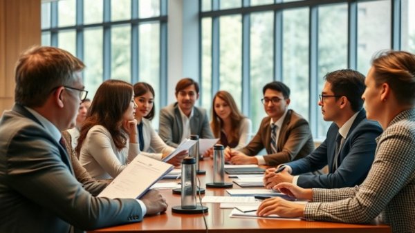 Professional meeting on Palantir Datenschutz Deutschland in conference room.