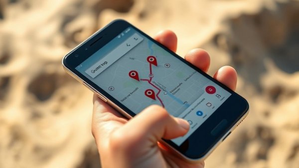 Someone using Google Maps on a smartphone outdoors.