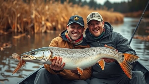 Herbsthechte angeln in Mecklenburg, men fishing in autumn.