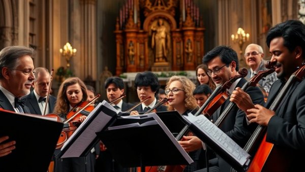 Mittelholsteinische WELTkapelle ensemble performing in historical church.
