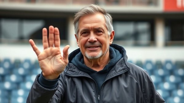 Coach waving during a football match for 1. FC Nürnberg.