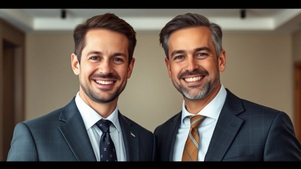 Two candidates for Bürgermeister-Wahl in Glinde smiling.