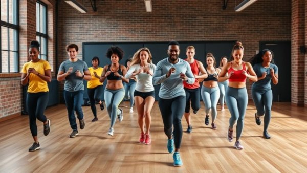 Apple Fitness Plus workout demonstration with diverse group.