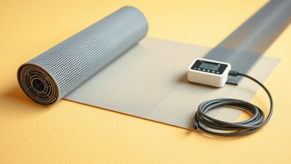 Electric underfloor heating set under 150 Euros with thermostat.