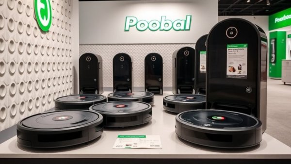 Zukunft der Roomba-Saugroboter display showing various models in store.
