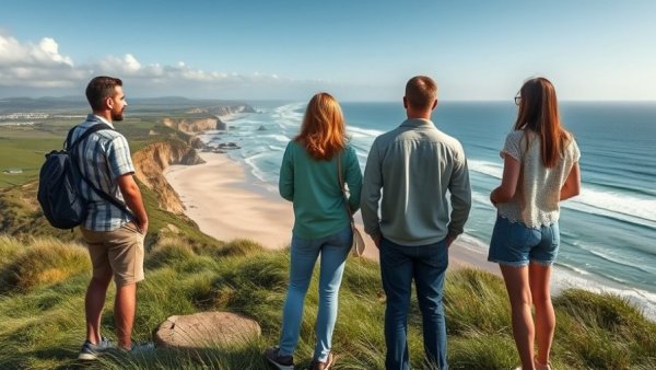 Nord Nord Mord Sylt characters standing before a coastal landscape.