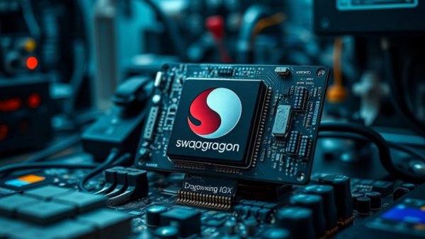 Dragonwing IQ-X Qualcomm Snapdragon processor setup in a lab.