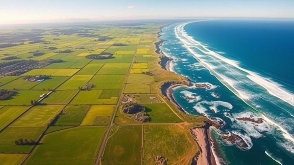 Traumurlaub Schleswig-Holstein: Aerial view of stunning coastline.