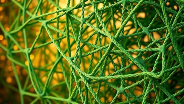 Intricate green rope network symbolizing Digitale Souveränität.