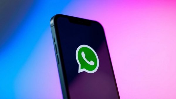 WhatsApp logo on smartphone, Drittanbieter-Integration WhatsApp.