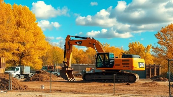 Kreisverkehr Bau Bad Oldesloe construction site with excavator.