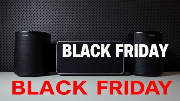 Sonos-Lautsprecher Black Friday 2025 Angebote on bold backdrop.