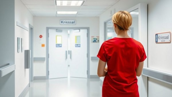Entrance to delivery room in hospital, focusing on alternative birth clinics in Geesthacht.