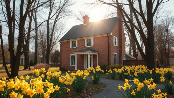 Verein Jordsand Haus der Natur in a park setting with daffodils.