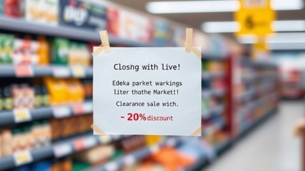Edeka Markt closure notice and sale announcement