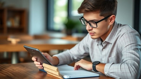 Focused individual using Samsung Galaxy Tab A11 in a cozy setting.