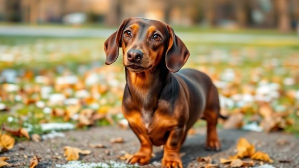 Dramatische Suche nach Dackel-Dame „Amsel“ - brown Dachshund in park