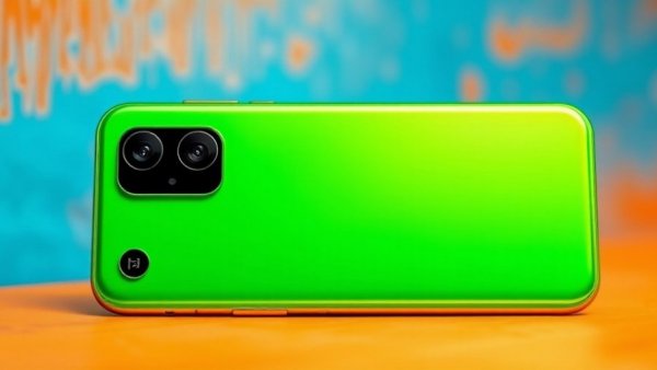 Günstige Smartphones unter 300 Euro in vibrant green on a colorful background.