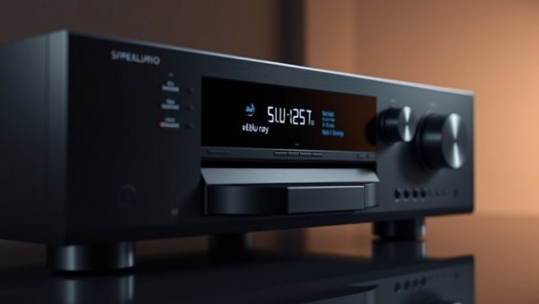 Modern Elements 5.1 Blu-ray solution audio system with digital display and controls.