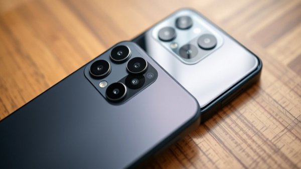 Close-up of smartphones on a wooden table, Black Friday Smartphone Angebote.