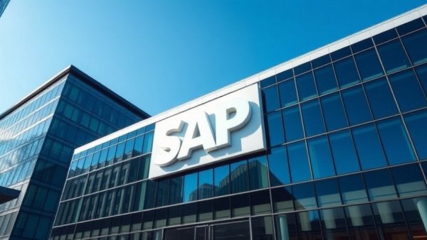 Corporate office with SAP logo against blue sky, Diebstahl von Geschäftsgeheimnissen.