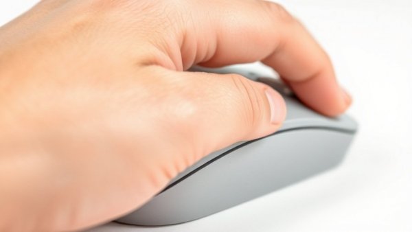 Hand on computer mouse symbolizing Prompt Injection Angriffe.