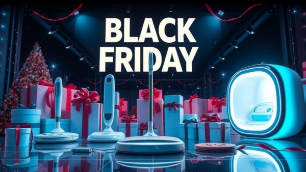 Dreame Black Friday 2025 promotional image with futuristic cleaning devices.