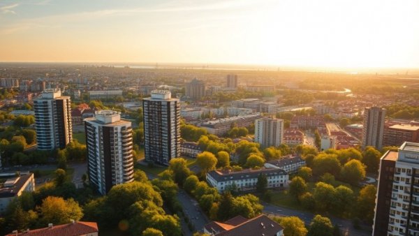 Hamburg-Rothenburgsort aerial view highlighting modern affordable housing.