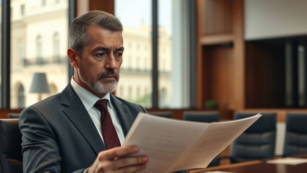 Shitstorm um Daniel Günther: concerned man examining papers in a meeting.