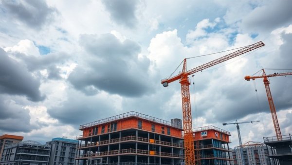 Große Bauprojekte in Norderstedt with crane and construction site.