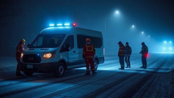 Accident scene with damaged van and emergency responders near Barsbüttel.