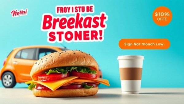 Hansen-Frühstück 2026 breakfast promotion with sandwich and car.