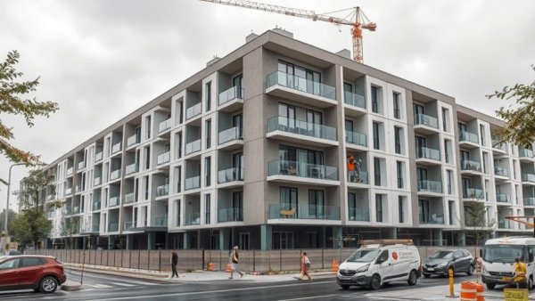 Neue Sozialwohnungen Ahrensburg leer: modern building with construction in progress.