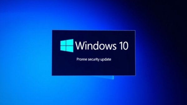 Windows 10 update screen with progress symbol and update message.