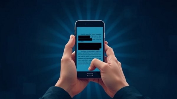 Abstract censorship illustration with smartphone and redacted text, highlighting First Amendment Schutz für Journalisten.