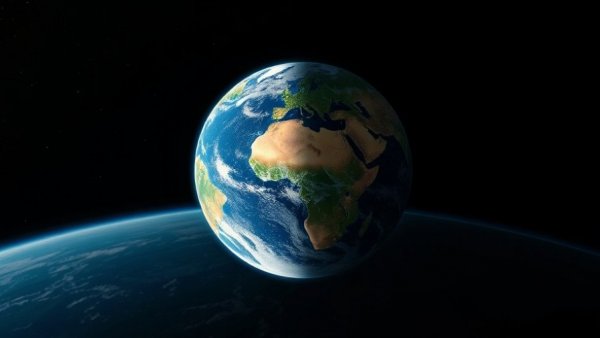 Verborgene Ozeane im Erdinneren: Earth from space, half shadowed.