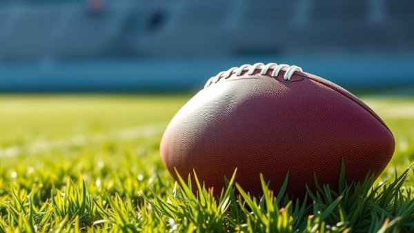 Football on green field with yard lines, 49ers vs. Seahawks Free-TV.