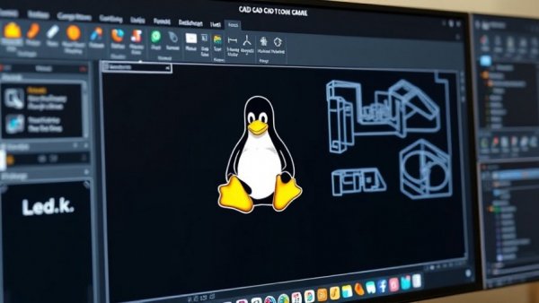 Kostenlose CAD-Software interface showing penguin sketch.