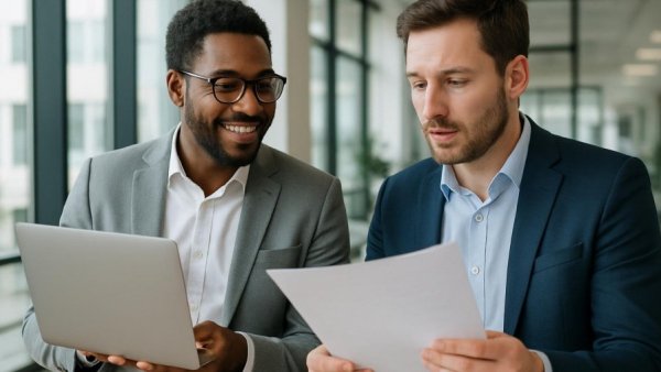 Lukas Möller Rönisch Nachhaltigkeit: Professionals collaborating in office