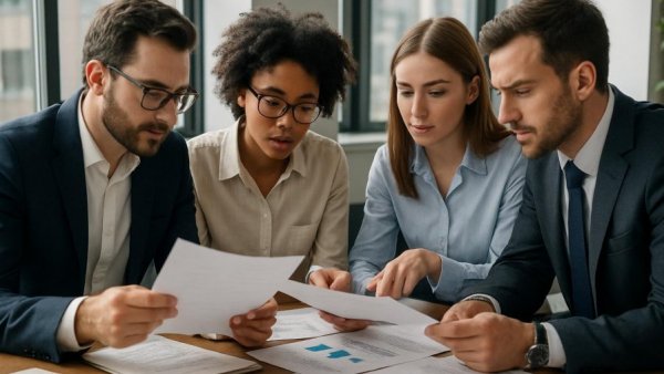 Professionals collaborating in an office representing Familienleben in Stormarn