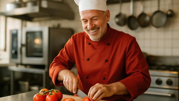Chef preparing vegan dishes for veganes Buffet Schleswig-Holstein