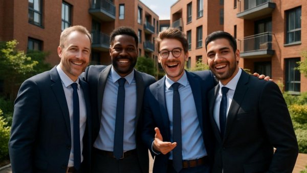 Öko-Wohnprojekt Stormarn group posing in a lush courtyard.