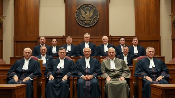 Judges in formal robes in a courtroom, staatliche Malware und Grundrechte.