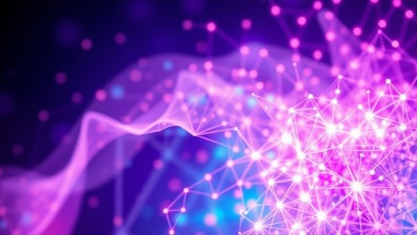 Abstract network design symbolizing LDAP for identity management, in vibrant colors.