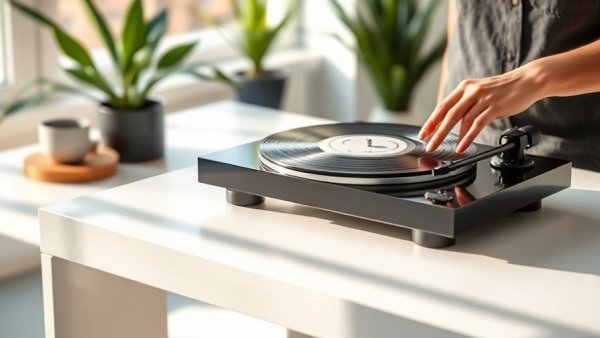 Bluetooth Plattenspieler für Vinyl-Fans: Modern turntable setup.