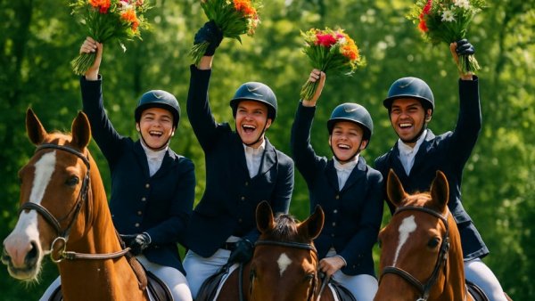 Rose Oatley Sportlerin des Jahres, equestrian team celebrates victory